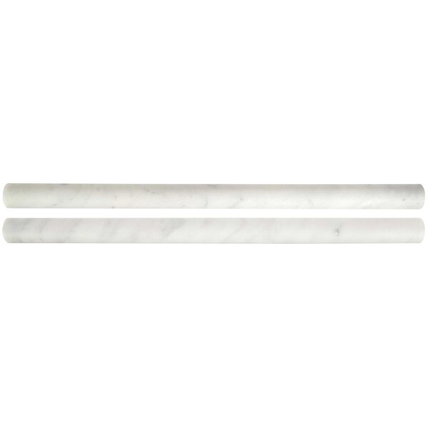 Msi Carrara White Pencil Molding 0.75" X 12" Honed Marble Tile Trim, 20PK ZOR-MD-T-0010 - main